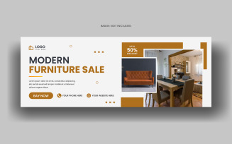 Furniture sale social media facebook cover banner template and web banner