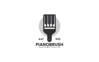 Piano Brush Silhouette Logo
