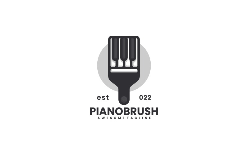 Piano Brush Silhouette Logo Logo Template