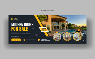Real estate agency home sale social media facebook cover banner template