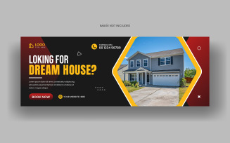 Real estate home sale social media facebook cover and web banner template