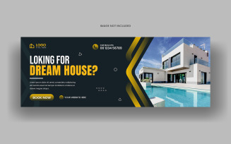 Real estate home sale social media facebook cover banner and web banner template