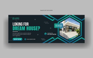 Real estate home sale social media facebook cover template and web banner