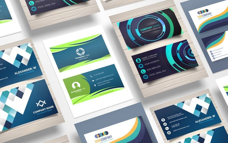 Creative Business Card Template - Business Card Design Pack | Visiting Card Pack Design Template Illustration