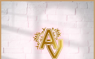 Feminine Logo with Letter A & V