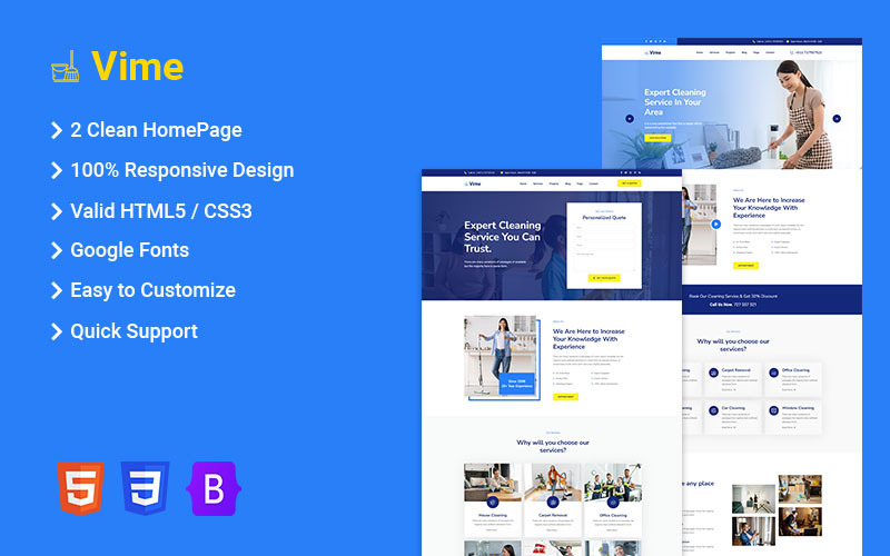 Vime - Cleaning Services HTML Template Website Template
