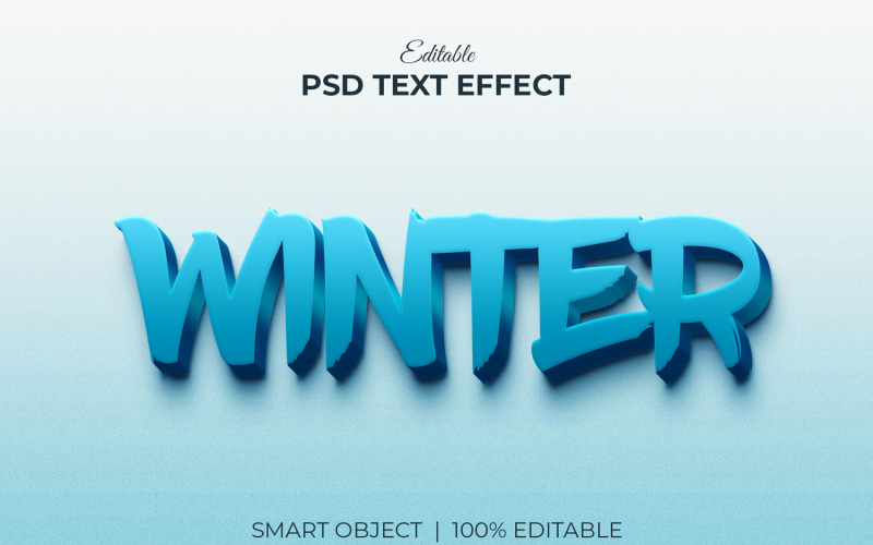 Winter Editable 3d Text Effect Mockup Illustration
