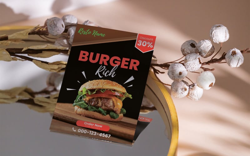 Burger Flyer Resto Template Corporate Identity