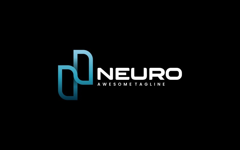 Letter N Line Art Gradient Logo Logo Template