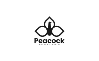 Peacock Silhouette Logo Design