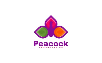 Peacock Simple Mascot Logo Template