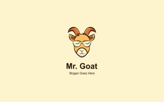 Mr goat logo design template