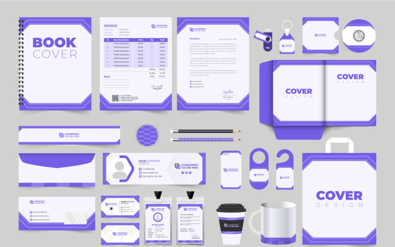 Office stationery template bundle vector Corporate Identity