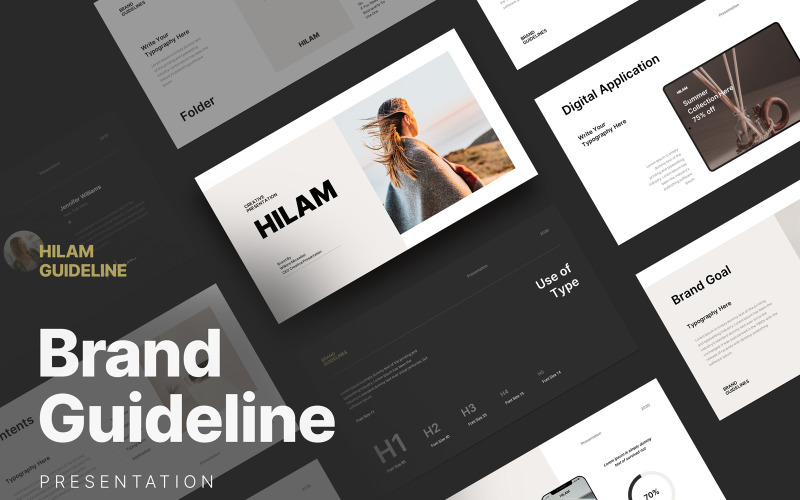 Brand Guideline Presentation Template Layout PowerPoint Template