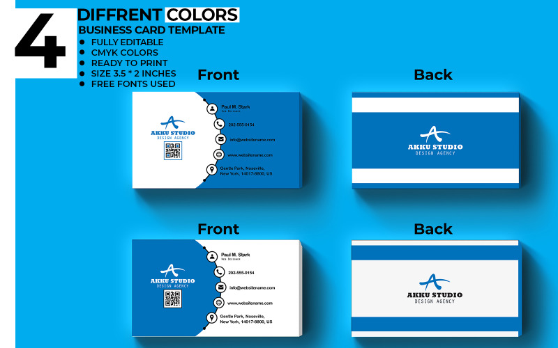 Business Card Design 4 Color Corporate Identity