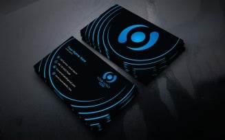 Creative Black and Blue Business Card Design - Corporate Identity