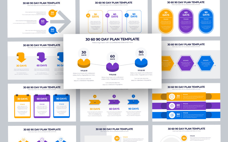 30 60 90 Day Plan Infographic Google Slides Template Infographic Element