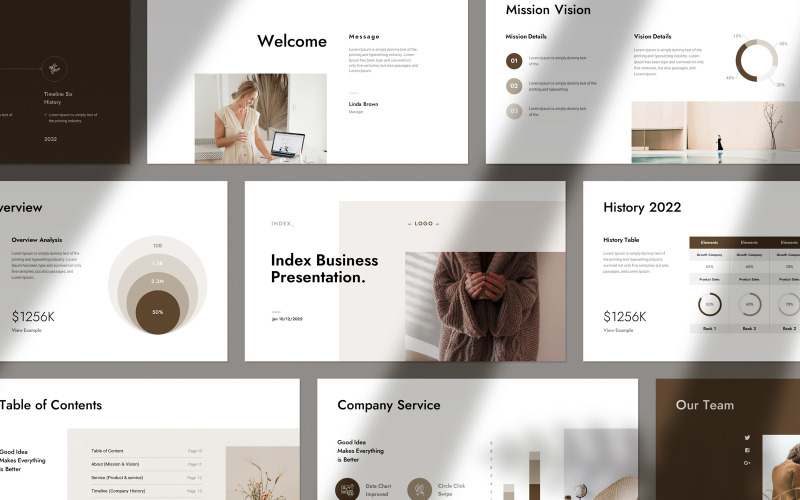 Minimal Business Presentation Layout PowerPoint Template