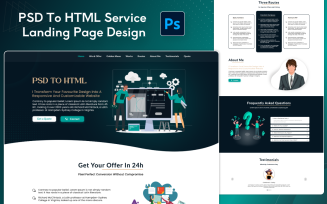 PSD To HTML - Service Landing Page PSD Template