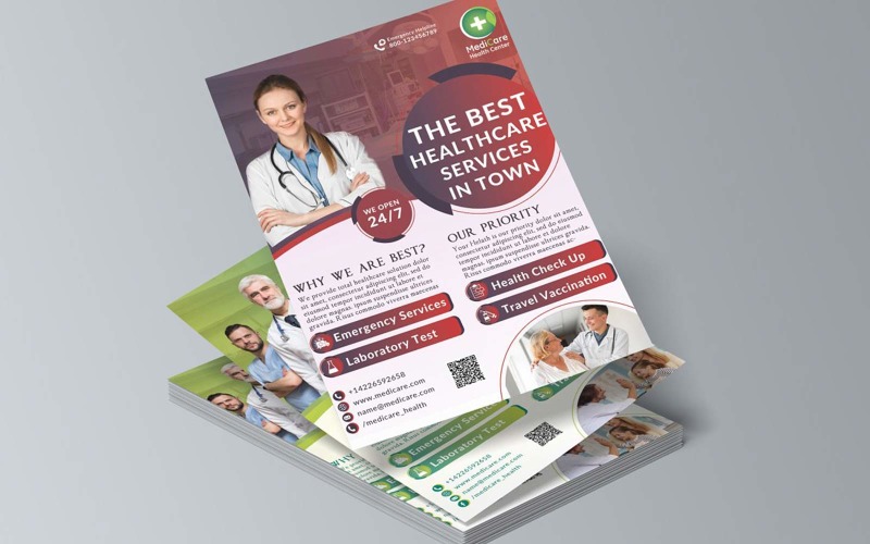Unique Medical Flyer for Promotion, Design Template Corporate Identity