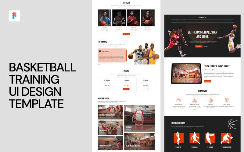 Basketball Training UI Design Template UI Element