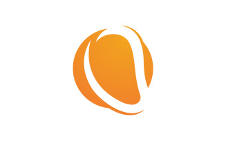Fresh mango fruit vector illustration logo icon V10