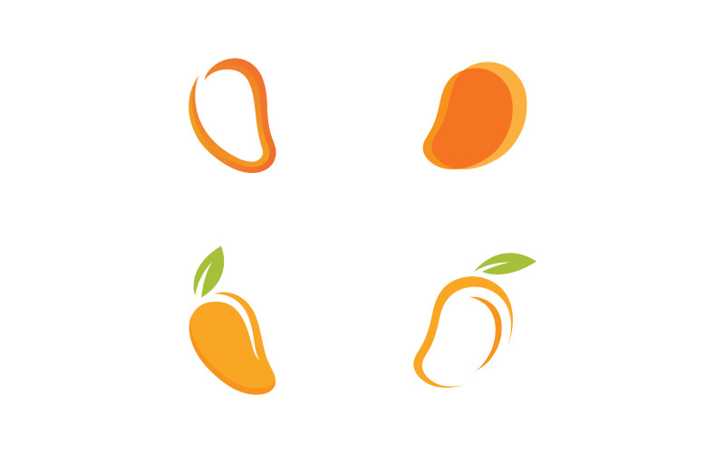 Fresh mango fruit vector illustration logo icon V9 Logo Template