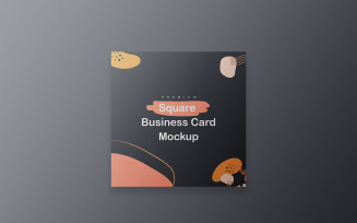 Square Business Card Mockup PSD Template Vol 05