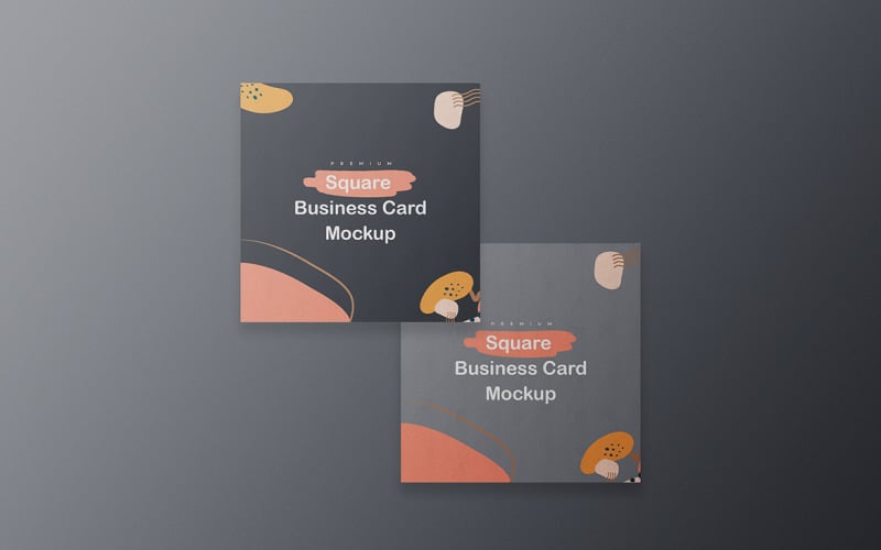 Square Business Card Mockup PSD Template Vol 08 Product Mockup
