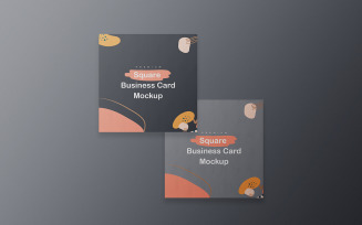 Square Business Card Mockup PSD Template Vol 08