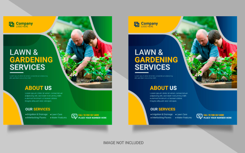 Agriculture service social media post banner or lawn mower gardening landscaping banner design Illustration