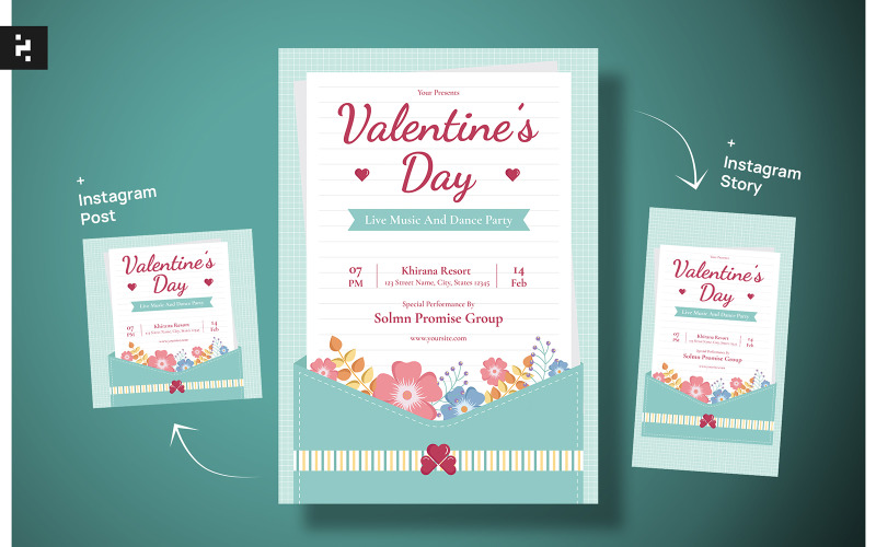 Creative Valentine Day Flyer Corporate Identity