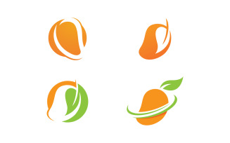 Fresh mango fruit vector illustration logo icon V14