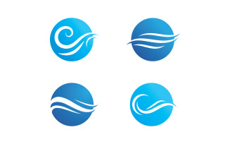 Wave vector illustration logo icon V16