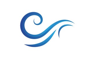 Wave vector illustration logo icon V8