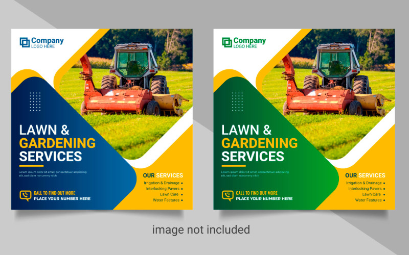 Agriculture service social media post banner or lawn mower gardening banner style Illustration