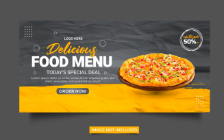 Food web banner Social media cover banner food advertising discount sale