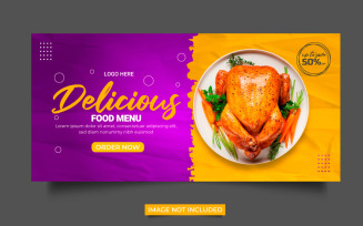 Food web banner Social media cover banner food advertising