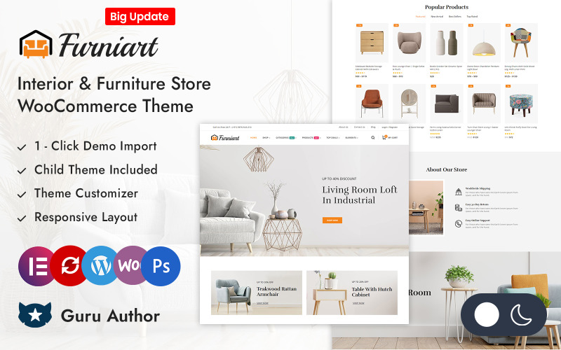 Furniart - Interior Furniture Store Elementor WooCommerce Responsive Theme WooCommerce Theme