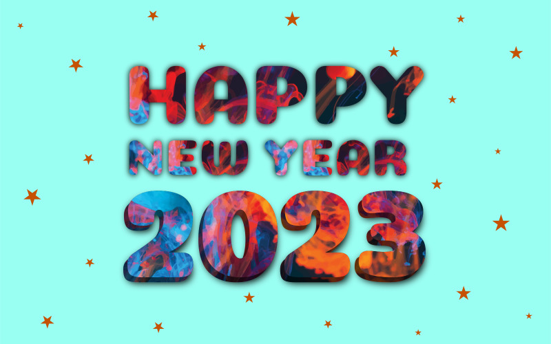 Happy New Year 2023 Text | Premium Vector Happy New Year 2023 Text Illustration