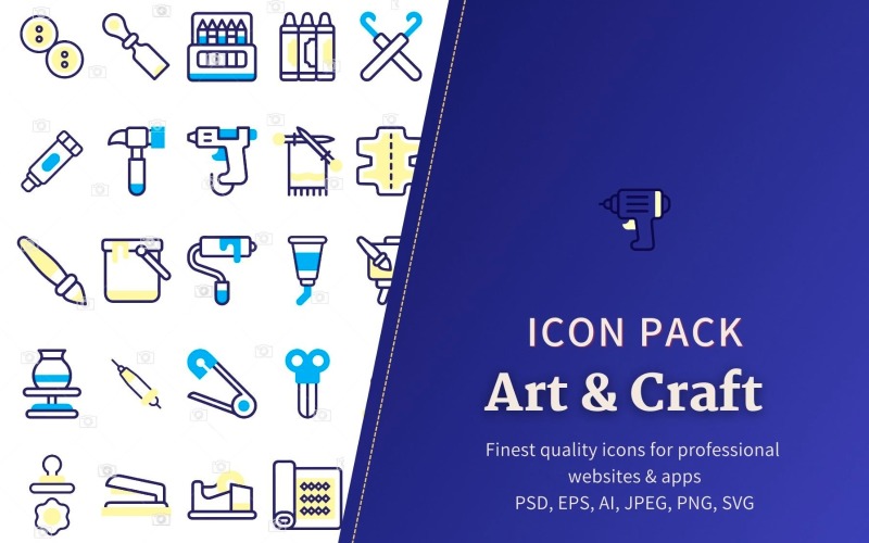 Icon Pack: Art & Craft (50 Icons) Icon Set