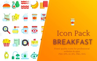 Icon Pack: Breakfast and Food (50 high quality Icons)