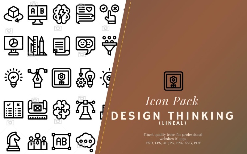Icon Pack: Design Thinking Lineal 50 Icon Set