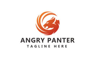 Panter Logo. Angry Wild Big Cat Logo Template