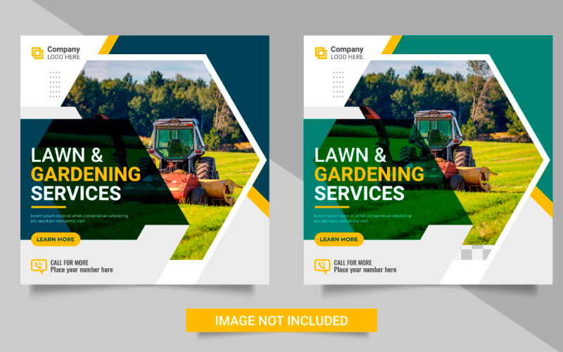 Vector Agriculture service social media post banner or lawn mower gardening banner Illustration