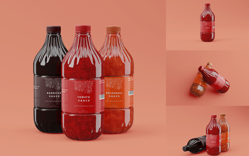 Bundle Sauce Bottle Mockup Product Mockup