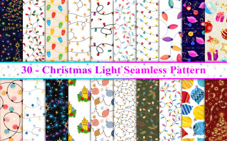 Christmas Light Seamless Pattern, Christmas Seamless Pattern, Christmas Pattern
