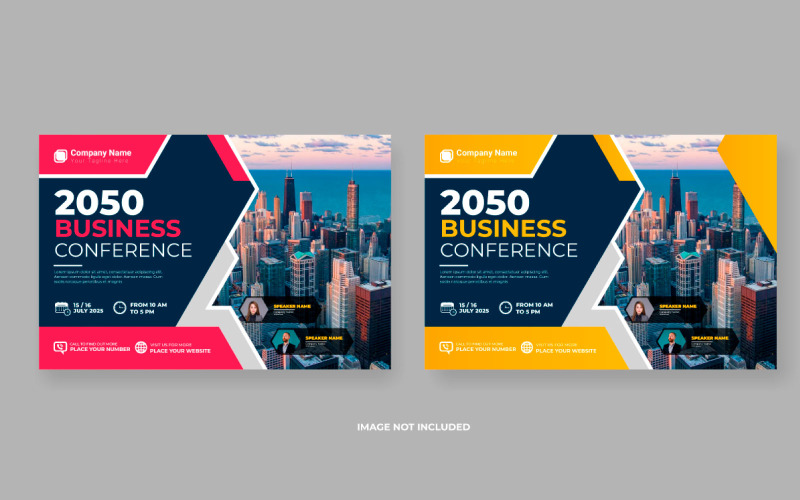 Corporate abstract business conference flyer and invitation banner live webinar Illustration