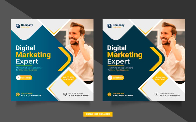 Digital marketing agency square flyer or social media post template Illustration