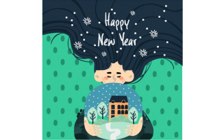 Happy New Year 2023 Card Illustration